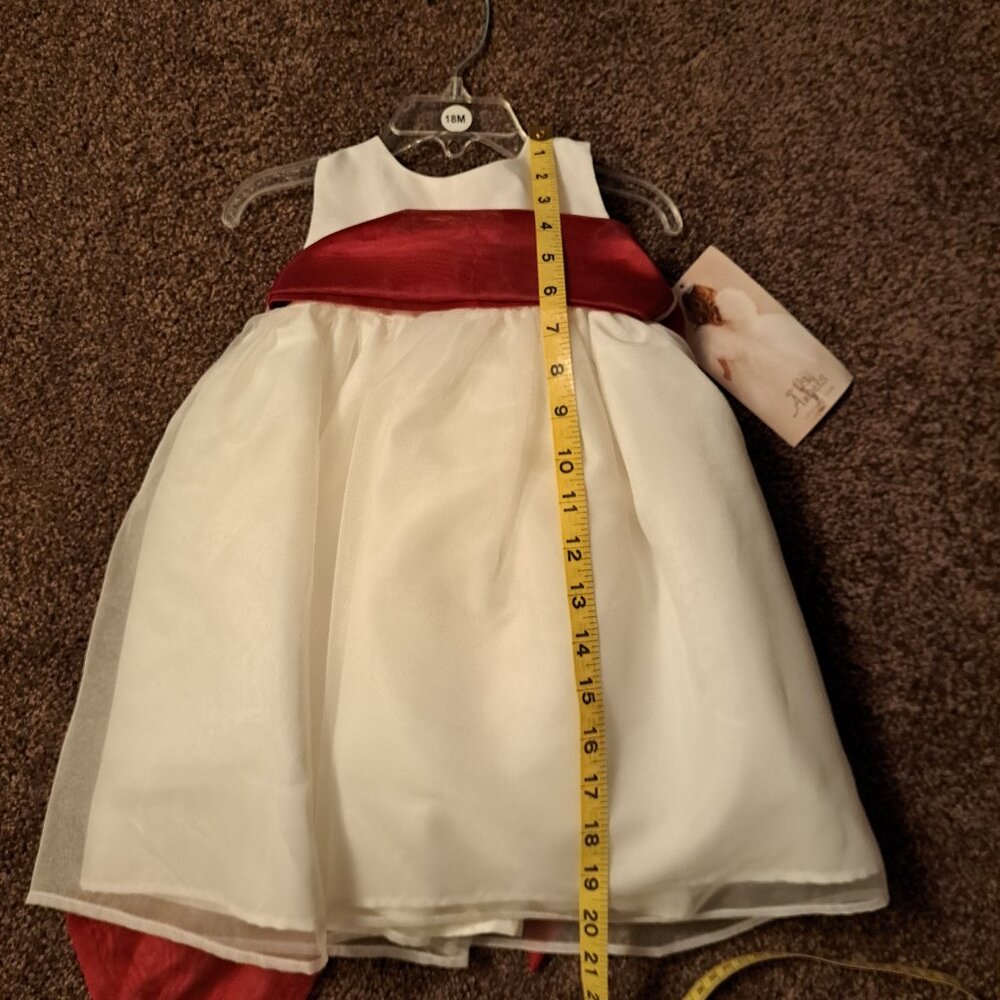 NWT US Angels Toddler Sleeveless Satin Flower Girl,Communion Dress With Sash - Picture 2 of 11